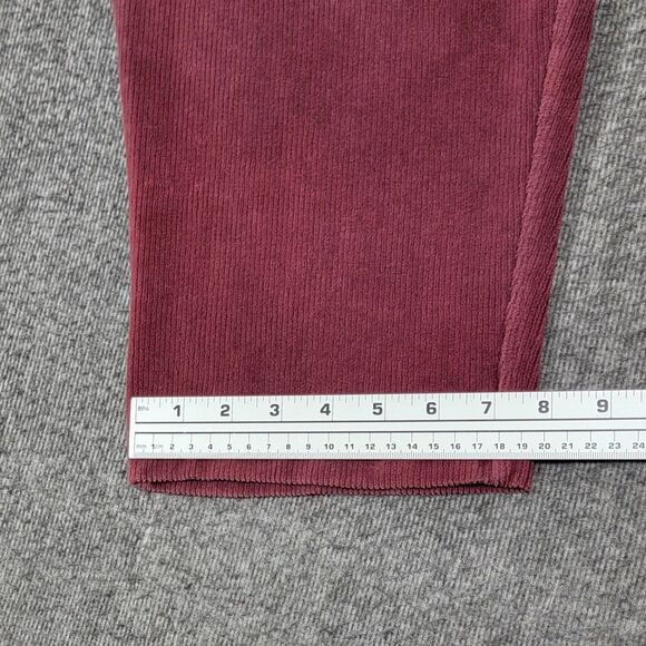 Lands End Pants Womens 3XP 24 - 26 Burgundy Corduroy Elastic Waist Pull-On - Picture 7 of 13
